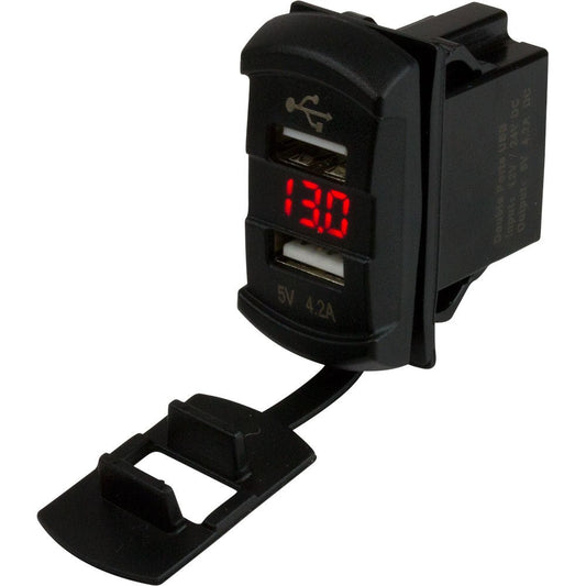 Sea - Dog Dual USB Rocker Switch Style Voltmeter w/Hidden Display - Marine Parts OnlyElectricalSea - Dog