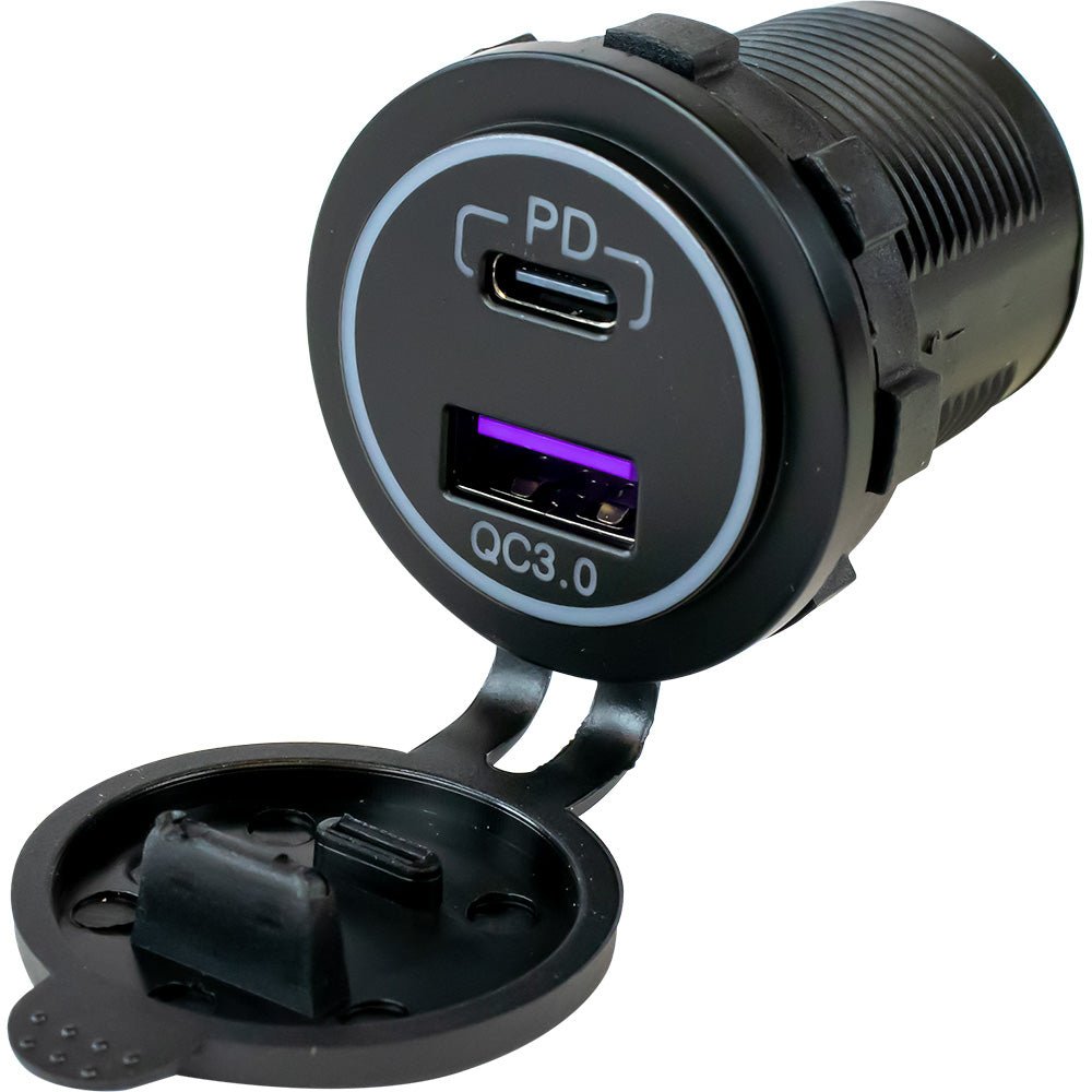 Sea - Dog USB 3.0 &amp; USB - C Power Socket w/Out Light - Marine Parts OnlyElectricalSea - Dog