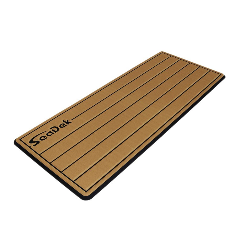 SeaDek 14&rdquo; x 36" 20mm Dual Density Small Teak Helm Pad w/SeaDek Logo - Brushed Texture - Mocha/Black (355.6mm x 914.4mm x 20mm) - Marine Parts OnlyBoat OutfittingSeaDek
