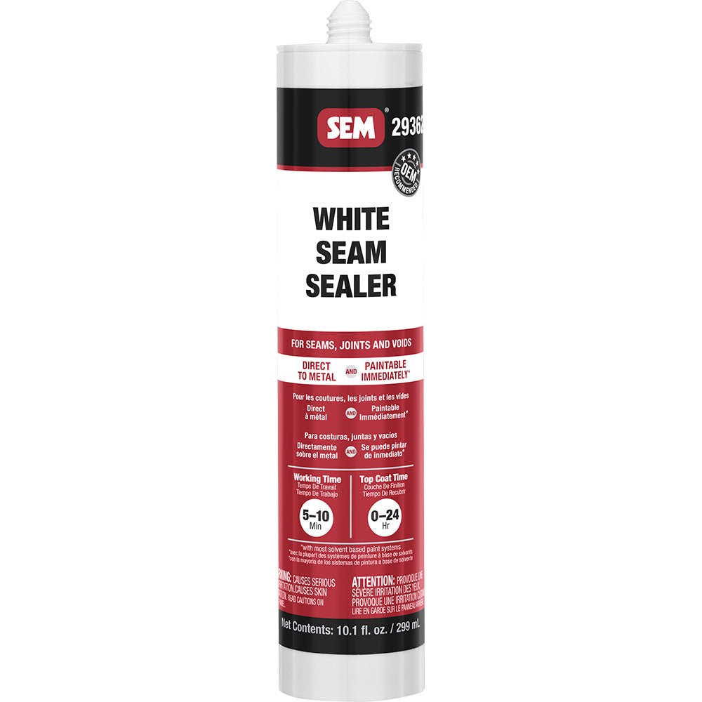 SEM 1K Seam Sealer - 10.1oz Tube - White - Marine Parts OnlyAutomotive/RVSEM