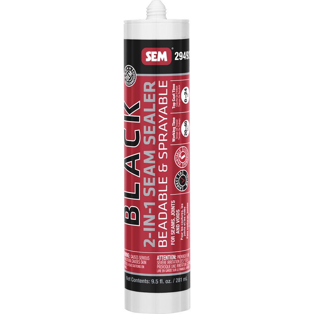 SEM 2 - IN - 1 Seam Sealer - 9.5oz Tube - Black - Marine Parts OnlyAutomotive/RVSEM