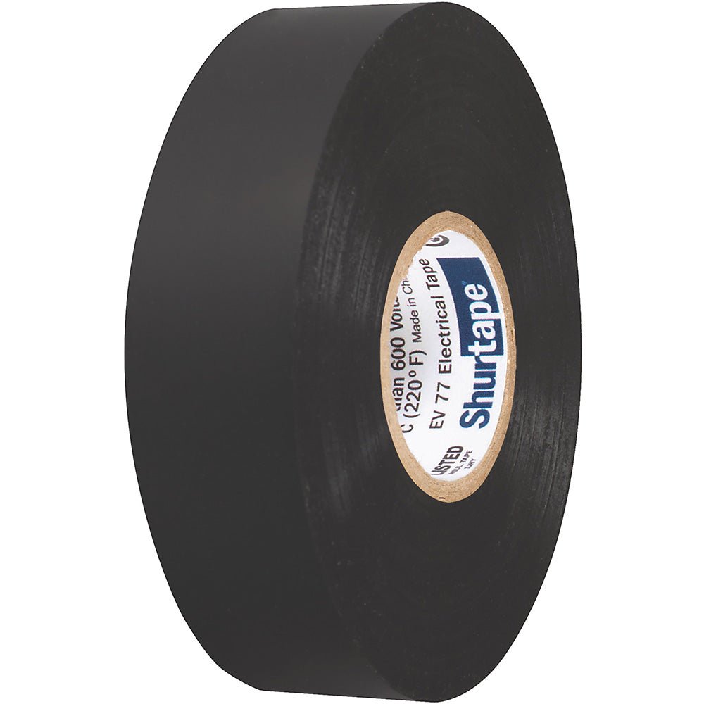 Shurtape EV 077B Professional Grade Black Electrical Tape f/Insulating &amp; Splicing - 3/4" x 66' - 10 - Pack - Marine Parts OnlyBoat OutfittingShurtape