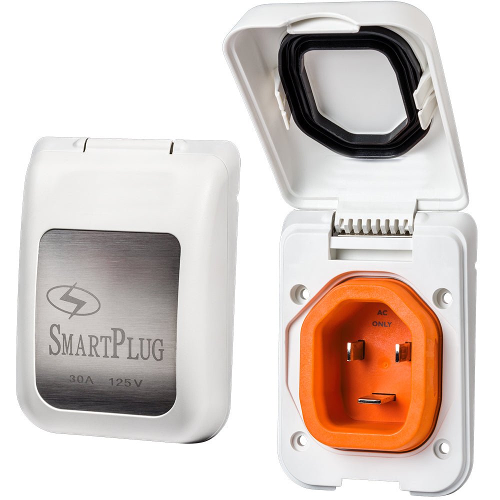 SmartPlug 30 AMP Male Non - Metallic Inlet Cover - White - Marine Parts OnlyElectricalSmartPlug