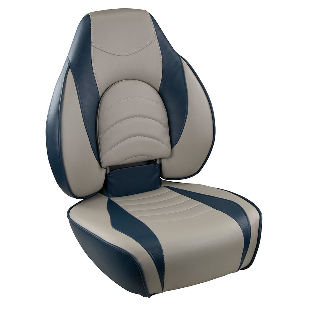 Springfield Fish Pro High Back Folding Seat - Blue/Grey - Marine Parts OnlyBoat OutfittingSpringfield Marine