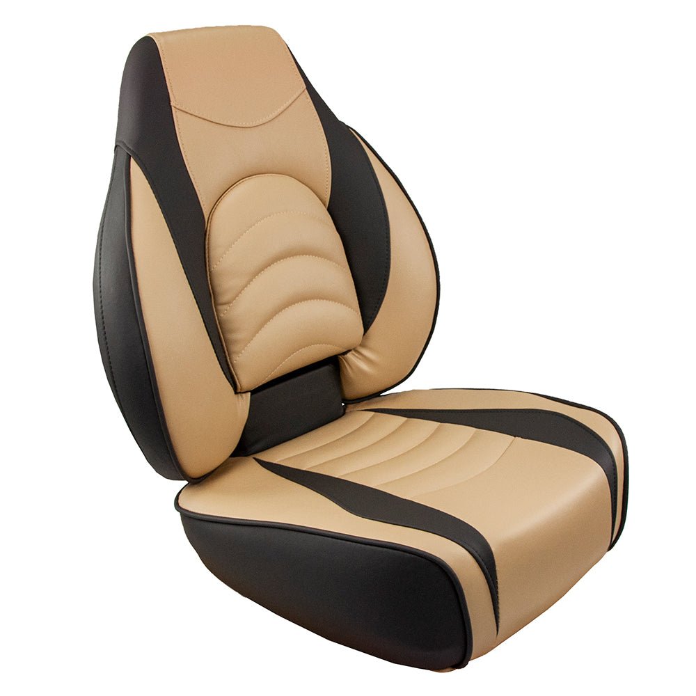 Springfield Fish Pro High Back Folding Seat - Charcoal/Tan - Marine Parts OnlyBoat OutfittingSpringfield Marine