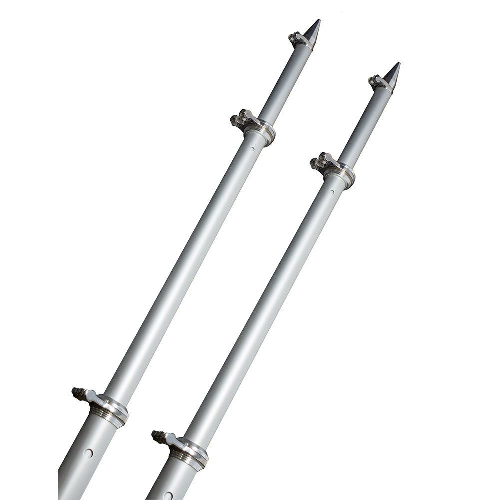 TACO 18&39; Deluxe Outrigger Poles w/Rollers - Silver/Silver - Marine Parts OnlyHunting & FishingTACO Marine