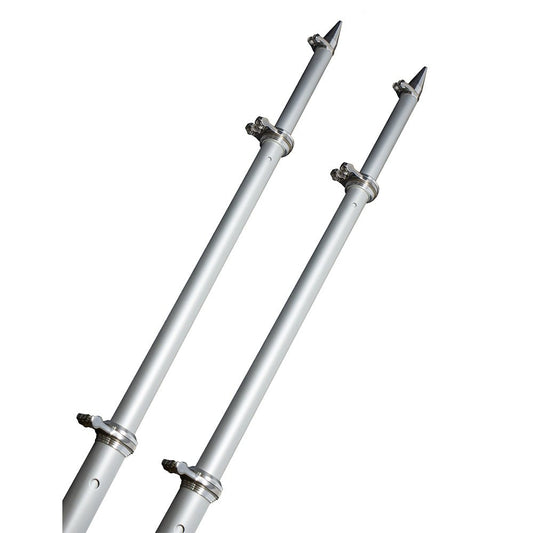 TACO 18&39; Deluxe Outrigger Poles w/Rollers - Silver/Silver - Marine Parts OnlyHunting & FishingTACO Marine