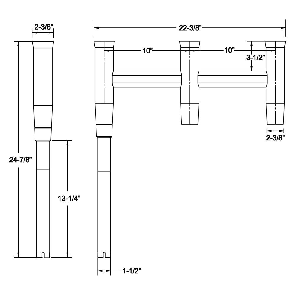 TACO Deluxe Trident Rod Holder Cluster Offset - Marine Parts OnlyHunting & FishingTACO Marine
