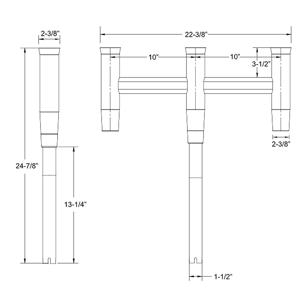TACO Deluxe Trident Rod Holder Cluster Straight - Marine Parts OnlyHunting & FishingTACO Marine