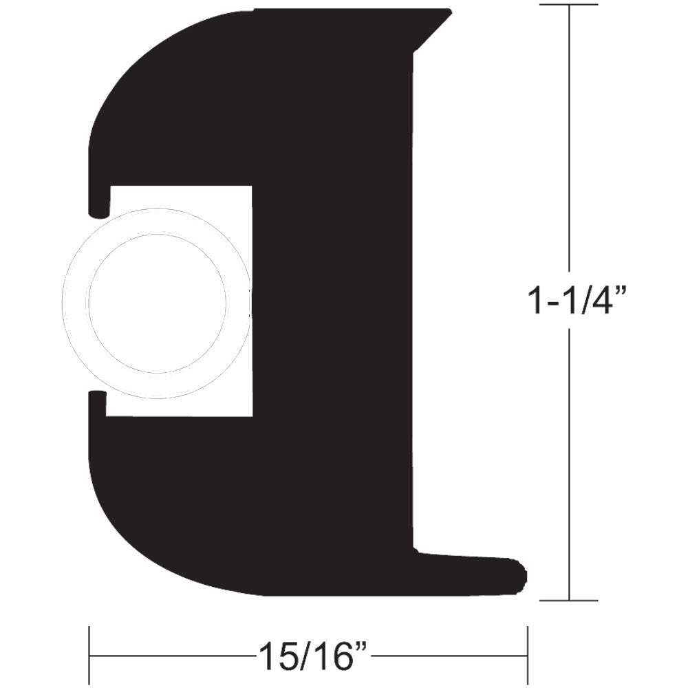 TACO Flex Vinyl Rub Rail Kit - Black w/White Insert - 50' - 1 - 1/4" x 15/16" - Marine Parts OnlyMarine HardwareTACO Marine