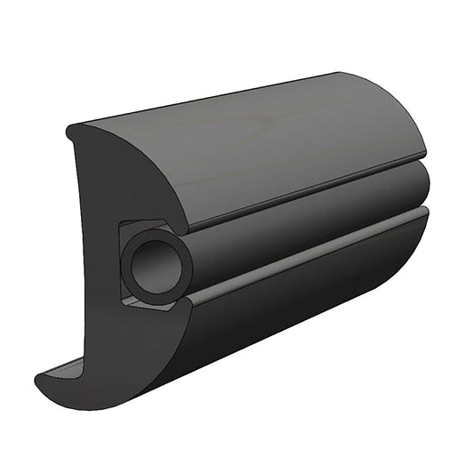 TACO Flexible Vinyl Black Rub Rail 1 - 1/16" x 1 - 7/8" 50&39;L - Marine Parts OnlyMarine HardwareTACO Marine