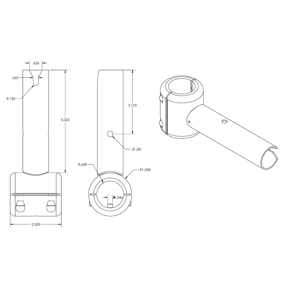 TACO ShadeFin Fixed Clamp - On Mount - Marine Parts OnlyBoat OutfittingTACO Marine