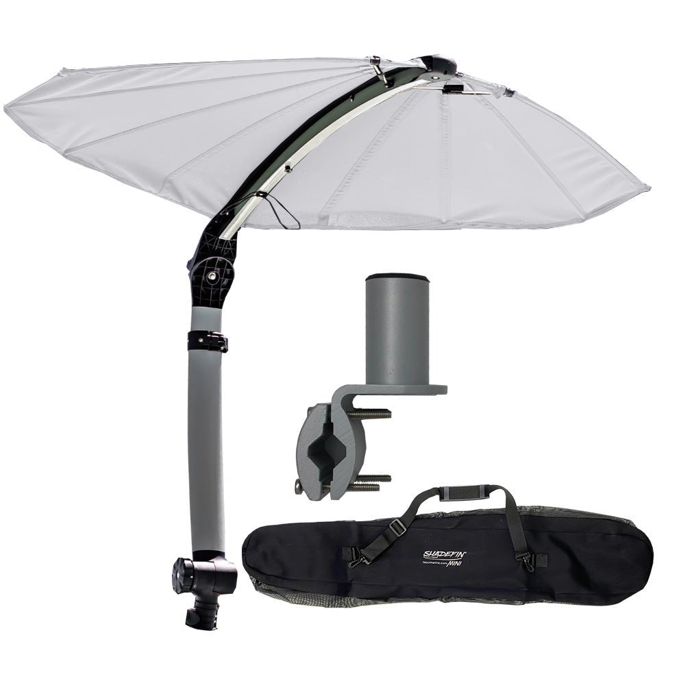 TACO ShadeFin Mini w/White Fabric - Bag &amp; Round Rail Mount Kit - Marine Parts OnlyBoat OutfittingTACO Marine