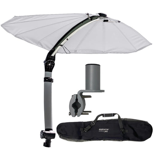 TACO ShadeFin Mini w/White Fabric - Bag &amp; Round Rail Mount Kit - Marine Parts OnlyBoat OutfittingTACO Marine