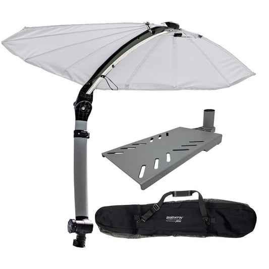 TACO ShadeFin Mini w/White Fabric - Bag &amp; Swivel Seat Mount Kit - Marine Parts OnlyBoat OutfittingTACO Marine