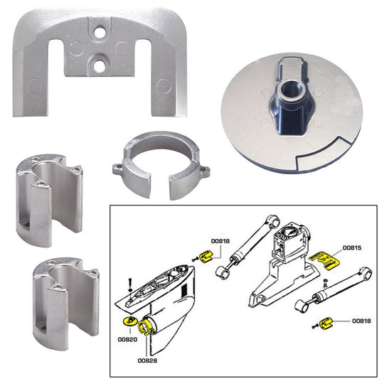 Tecnoseal Anode Kit w/Hardware - Mercury Bravo 1 - Aluminum - Marine Parts OnlyBoat OutfittingTecnoseal