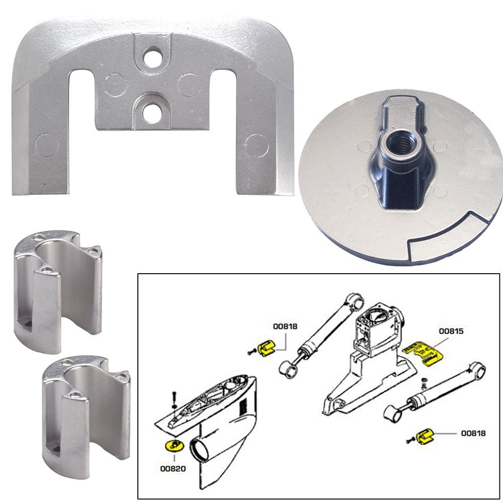 Tecnoseal Anode Kit w/Hardware - Mercury Bravo 2 - 3 up to 2003 - Magnesium - Marine Parts OnlyBoat OutfittingTecnoseal