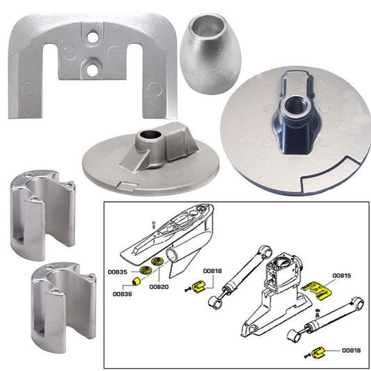 Tecnoseal Anode Kit w/Hardware - Mercury Bravo 3 2004 - Present - Aluminum - Marine Parts OnlyBoat OutfittingTecnoseal