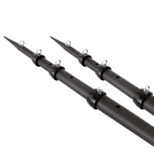 Tigress 15' XD 3K Carbon Fiber Telescoping Outrigger Poles - Matte Black/ Black - Pair - Marine Parts OnlyHunting & FishingTigress
