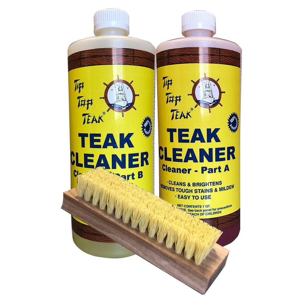 Tip Top Teak Cleaner Kit Part A &amp; Part B w/Brush - Marine Parts OnlyMarine HardwareTip Top Teak