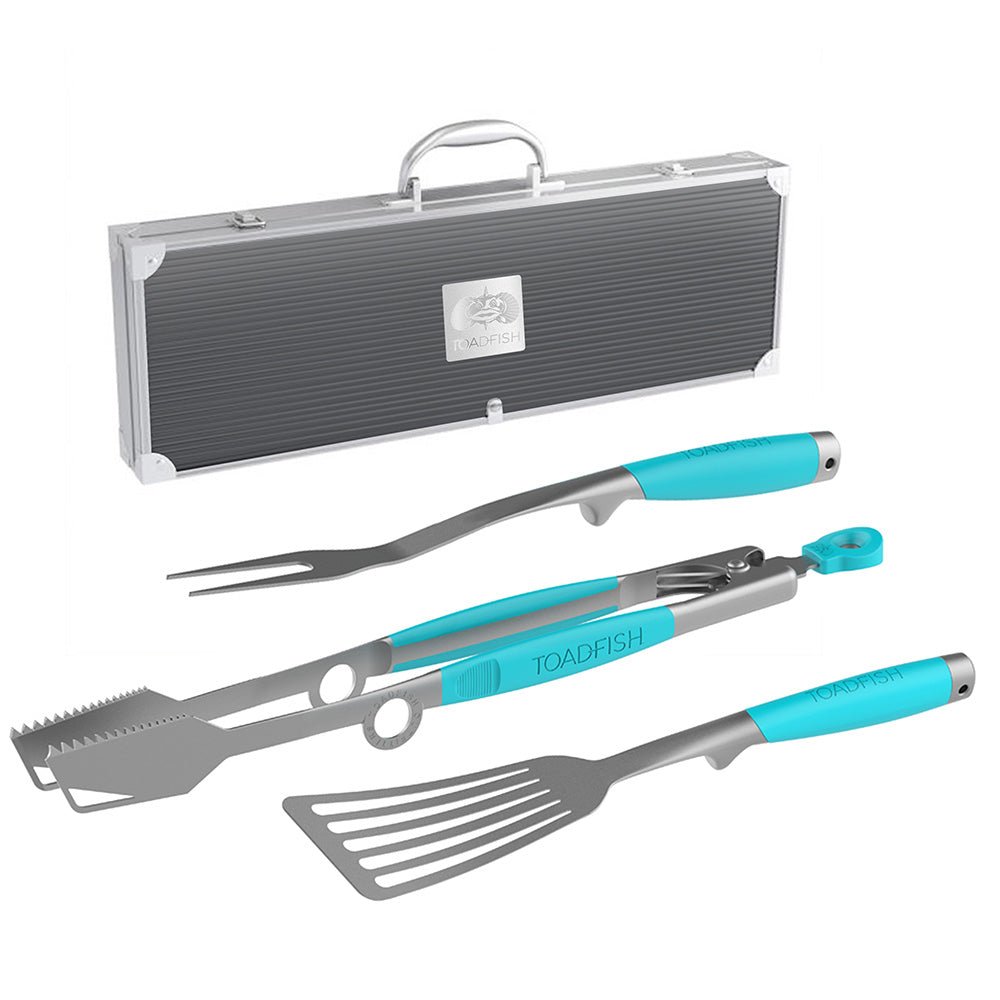 Toadfish Ultimate Grill Set + Case - Tongs, Spatula &amp; Fork - Marine Parts OnlyBoat OutfittingToadfish