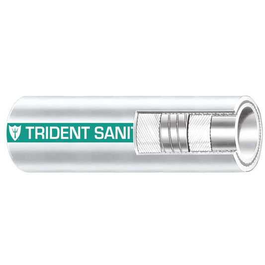 Trident Marine 1 - 1/2" x 50&39; Coil Premium Marine Sanitation Hose - White w/Green Stripe - Marine Parts OnlyMarine Plumbing & VentilationTrident Marine