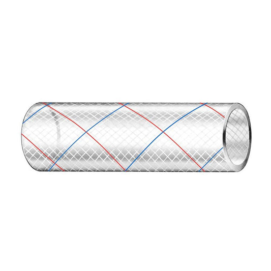 Trident Marine 3/8" x 50' Clear Reinforced PVC Hose Tubing Red &amp; Blue Tracer - Marine Parts OnlyMarine Plumbing & VentilationTrident Marine