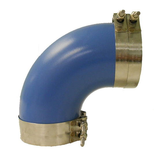 Trident Marine 4" ID 90 - Degree Blue Silicone Molded Wet Exhaust Elbow w/4 T - Bolt Clamps - Marine Parts OnlyEngine Parts & ServiceTrident Marine