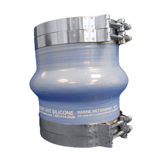 Trident Marine Blue Silicone Wet Exhaust Hump w/4 T - Bolt Clamps - 6" ID x 8" Length - Marine Parts OnlyEngine Parts & ServiceTrident Marine