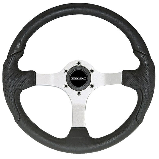 Uflex Nisida Steering Wheel 13.8" - Black Polyurethane Grip w/Black Aluminum Spokes - Marine Parts OnlyMarine HardwareUflex USA