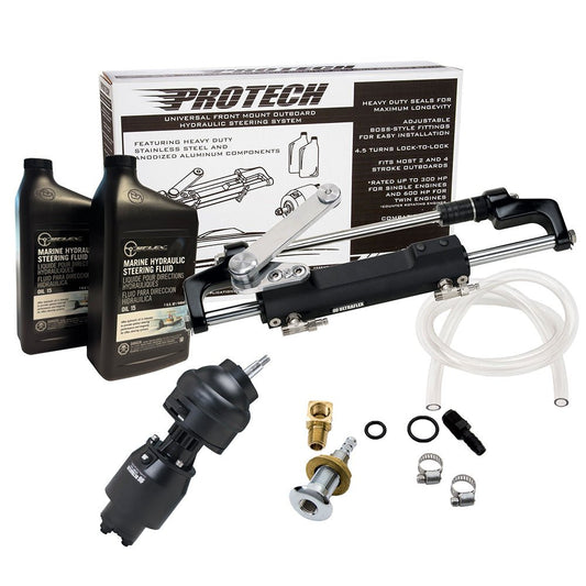 Uflex PROTECH 2.1 Front Mount Tilt OB Hydraulic System - Includes UP28T Helm Pump, Oil, UC128TS - 2 Cylinder, &amp; X52 Tilt - No Hoses - Marine Parts OnlyBoat OutfittingUflex USA