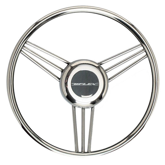 Uflex V27 13.8" Steering Wheel - Stainless Steel Grip &amp; Spokes - Marine Parts OnlyMarine HardwareUflex USA