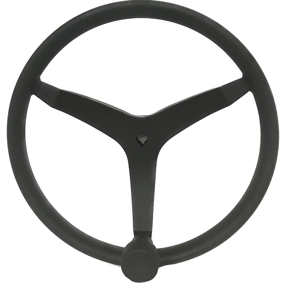 Uflex - V46 - 13.5" Stainless Steel Steering Wheel w/Speed Knob - Black - Marine Parts OnlyMarine HardwareUflex USA