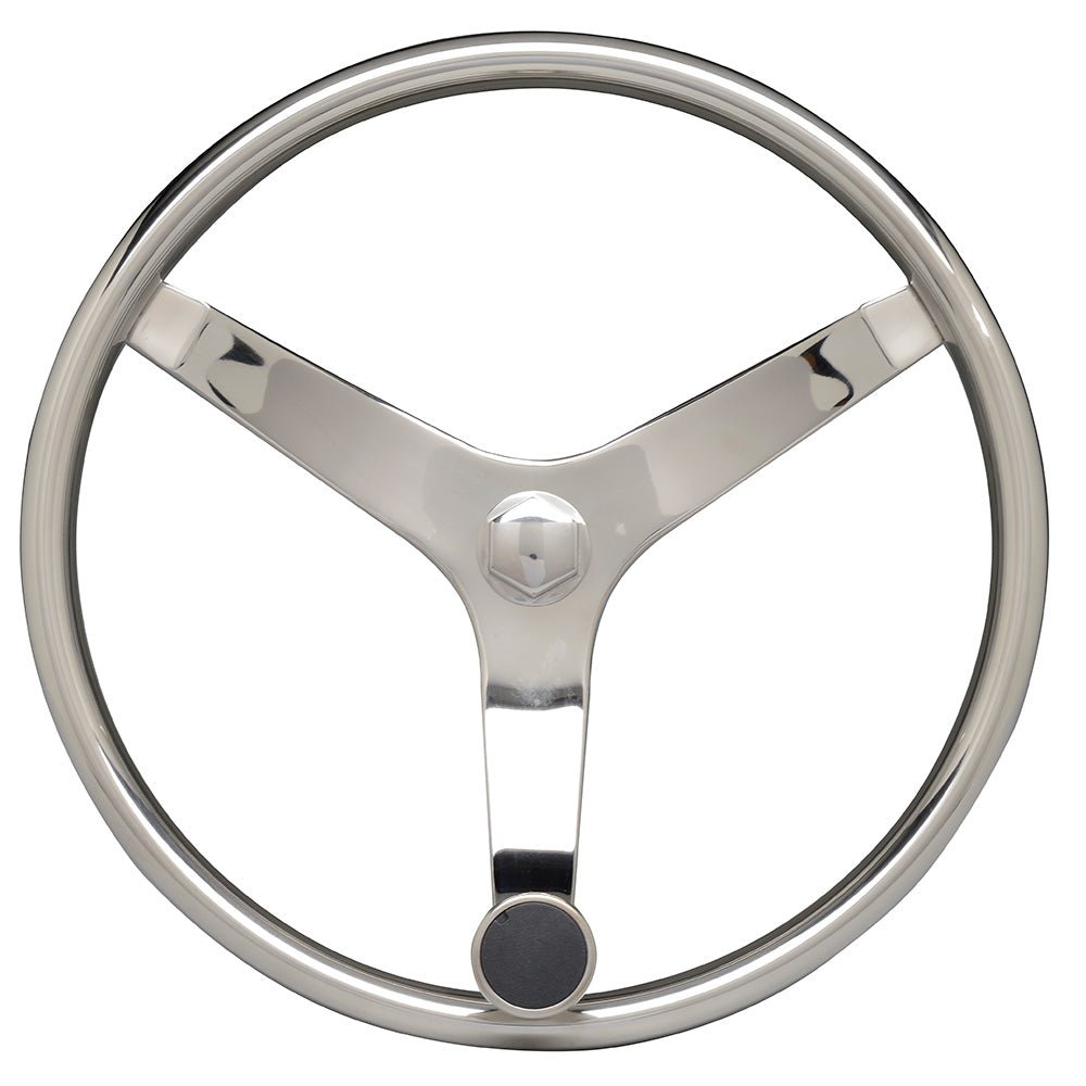 Uflex - V46 - 13.5" Stainless Steel Steering Wheel w/Speed Knob - No Wheel Nut - Marine Parts OnlyMarine HardwareUflex USA