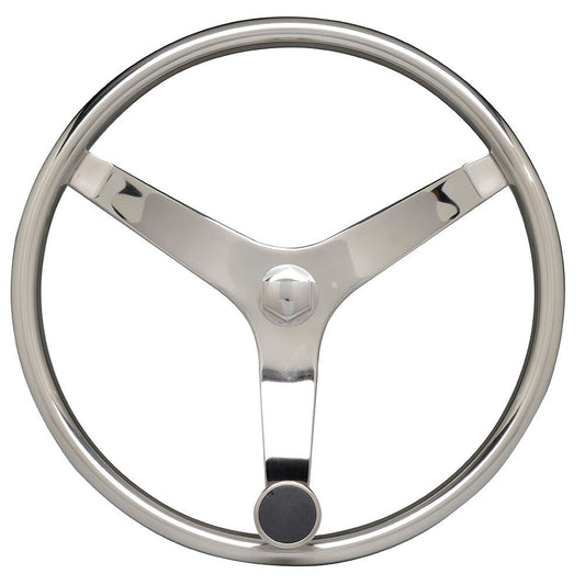 Uflex - V46 - 13.5" Stainless Steel Steering Wheel w/Speed Knob - No Wheel Nut - Marine Parts OnlyMarine HardwareUflex USA