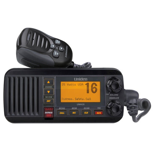 Uniden UM435 Fixed Mount VHF Radio - Black - Marine Parts OnlyCommunicationUniden