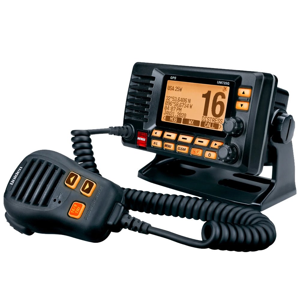Uniden UM725 Fixed Mount VHF w/GPS &amp; Bluetooth - Black - Marine Parts OnlyCommunicationUniden