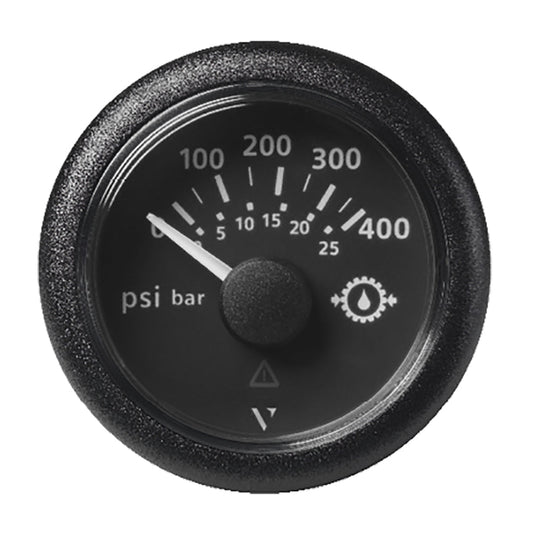 Veratron 2 - 1/16" (52mm) ViewLine Transmission Oil Pressure 400 PSI/25 Bar - Black Dial &amp; Round Bezel - Marine Parts OnlyMarine Navigation & InstrumentsVeratron