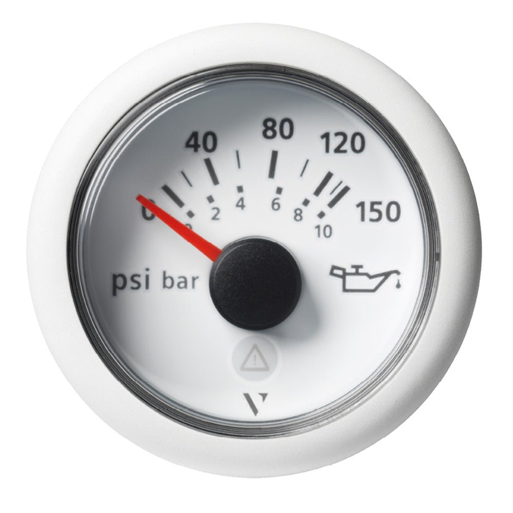 Veratron 52mm (2 - 1/16") ViewLine Engine Oil Pressure Gauge - 150 PSI - White Dial &amp; Bezel - Marine Parts OnlyMarine Navigation & InstrumentsVeratron