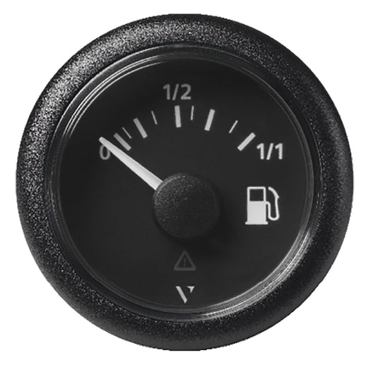 Veratron 52MM (2 - 1/16") ViewLine Fuel Level Gauge 0 - 1/1 - 3 to 180 OHM - Black Dial &amp; Round Bezel - Marine Parts OnlyMarine Navigation & InstrumentsVeratron