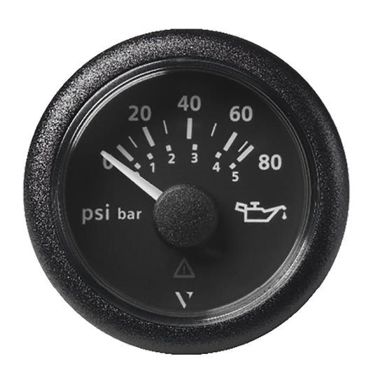Veratron 52MM (2 - 1/16") ViewLine Oil Pressure Gauge 80 PSI/5 Bar - Black Dial &amp; Round Bezel - Marine Parts OnlyMarine Navigation & InstrumentsVeratron