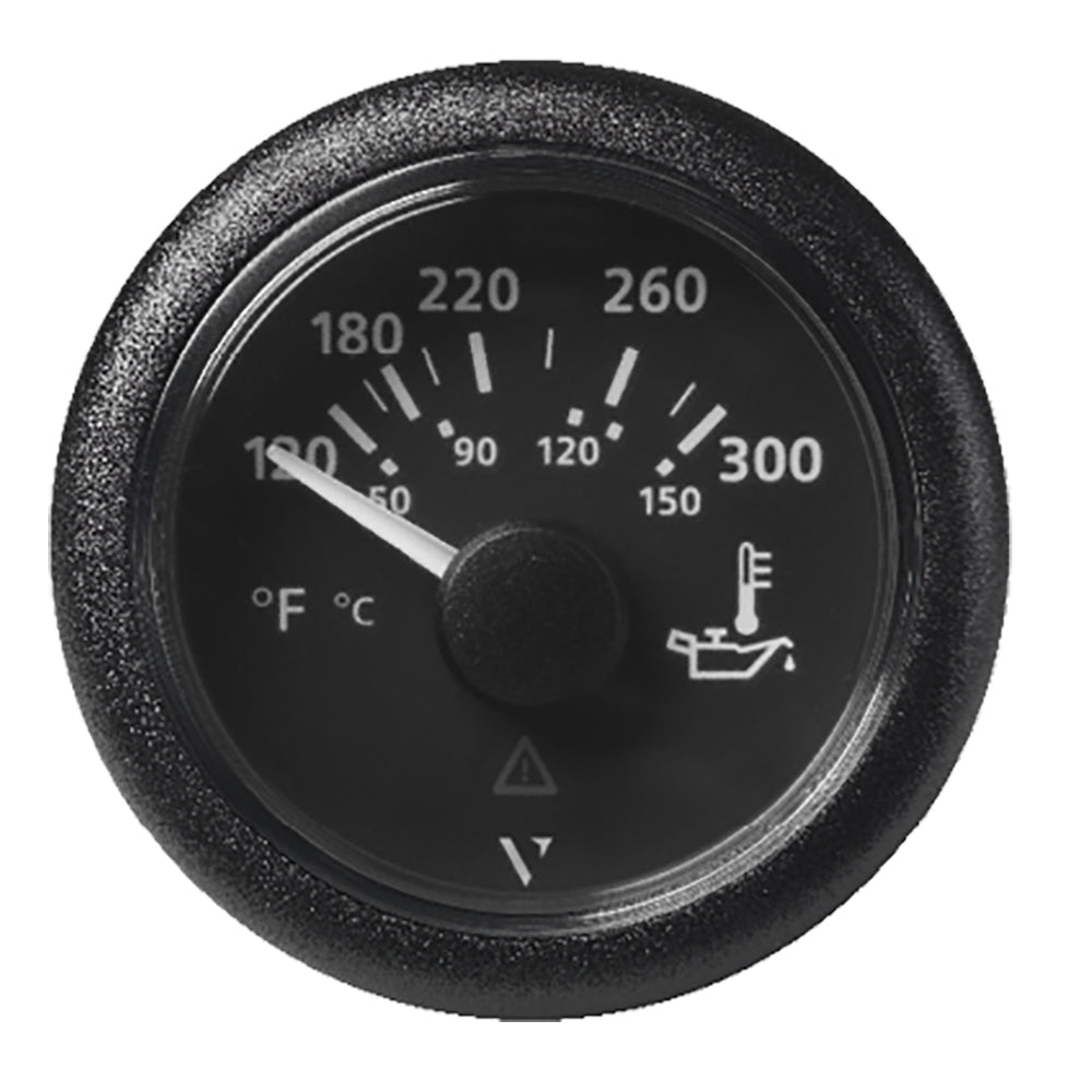 Veratron 52MM (2 - 1/16") ViewLine Oil Temperature Gauge 120 - 300&deg;F - Black Dial &amp; Bezel - Marine Parts OnlyMarine Navigation & InstrumentsVeratron