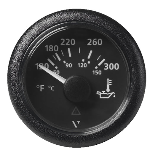 Veratron 52MM (2 - 1/16") ViewLine Oil Temperature Gauge 120 - 300&deg;F - Black Dial &amp; Bezel - Marine Parts OnlyMarine Navigation & InstrumentsVeratron