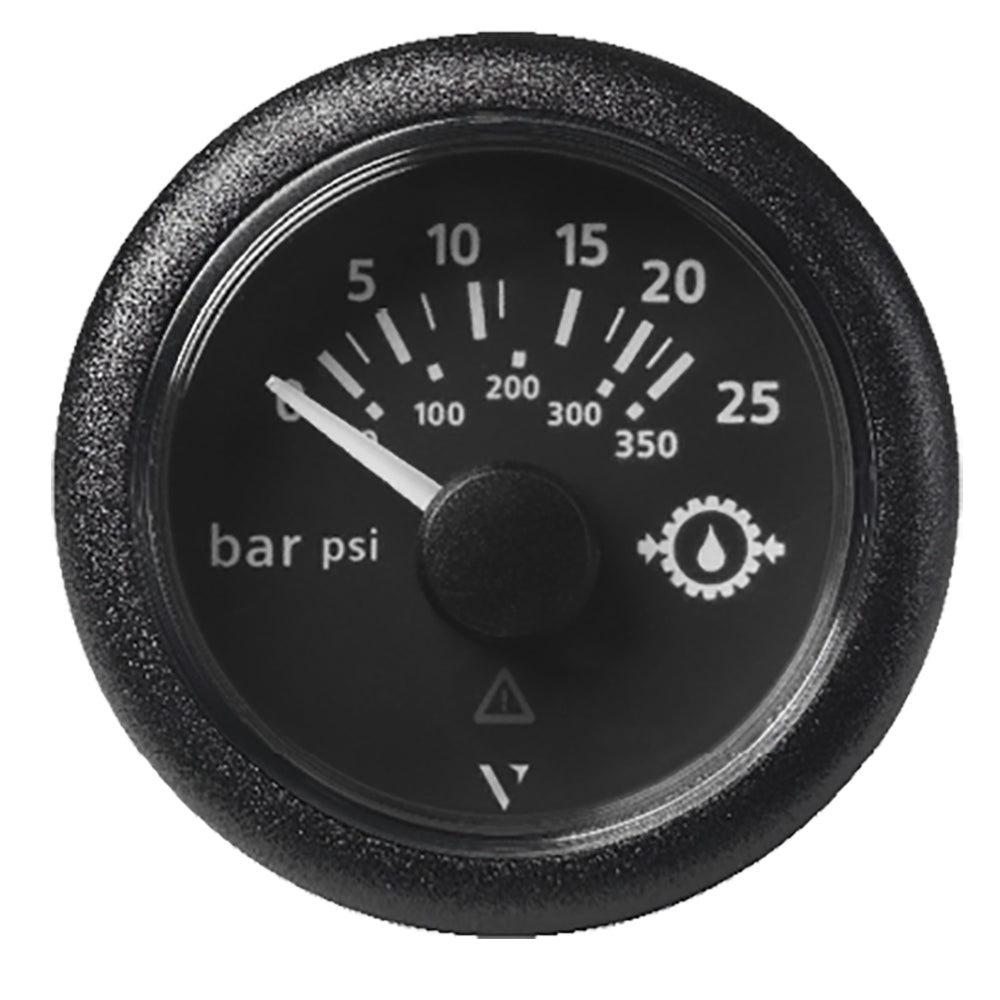 Veratron 52MM (2 - 1/16") ViewLine Transmission Oil Pressure 25 Bar/350 PSI - Black Dial &amp; Round Bezel - Marine Parts OnlyMarine Navigation & InstrumentsVeratron