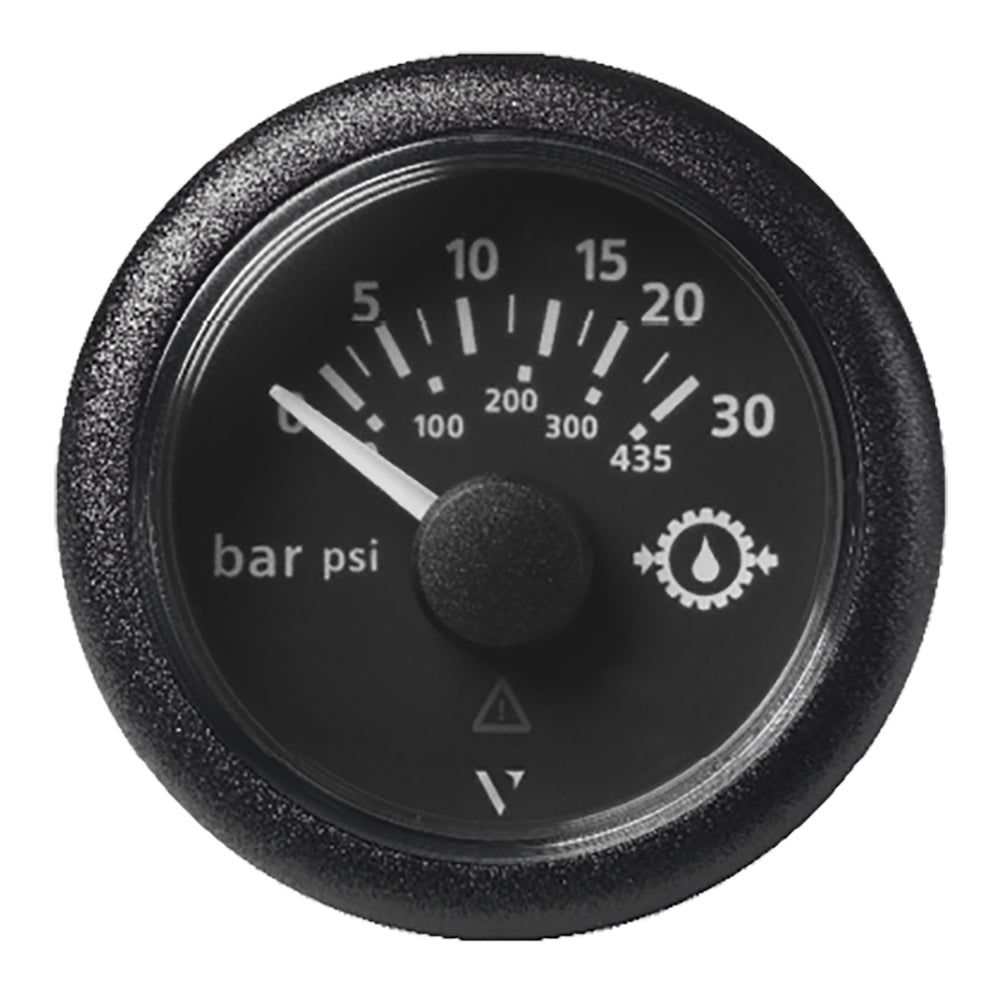Veratron 52MM (2 - 1/16") ViewLine Transmission Oil Pressure 30 Bar/435 PSI - Black Dial &amp; Round Bezel - Marine Parts OnlyMarine Navigation & InstrumentsVeratron