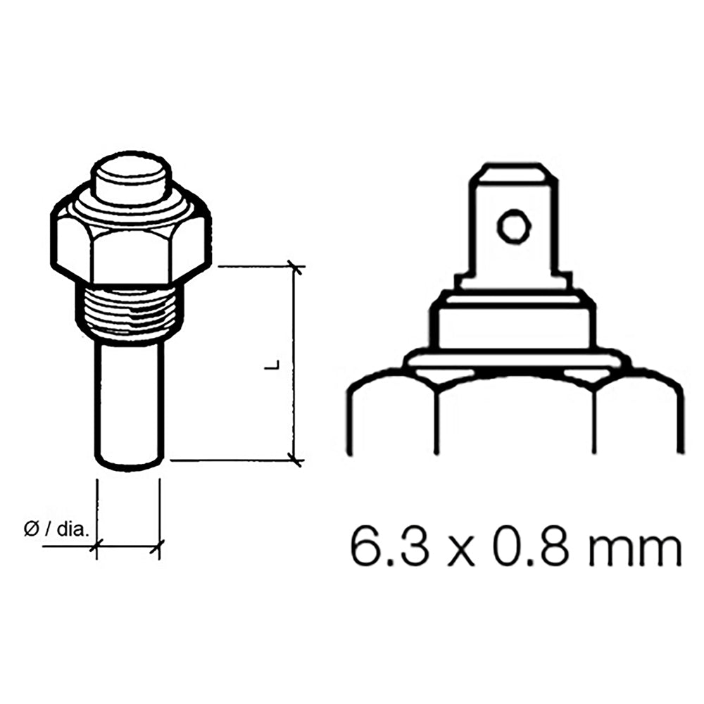 Veratron Engine Oil Temperature Sensor - Single Pole, Common Ground - 50 - 150&deg;C/120 - 300&deg;F - 6/24V - M14 x 1.5 Thread - Marine Parts OnlyMarine Navigation & InstrumentsVeratron