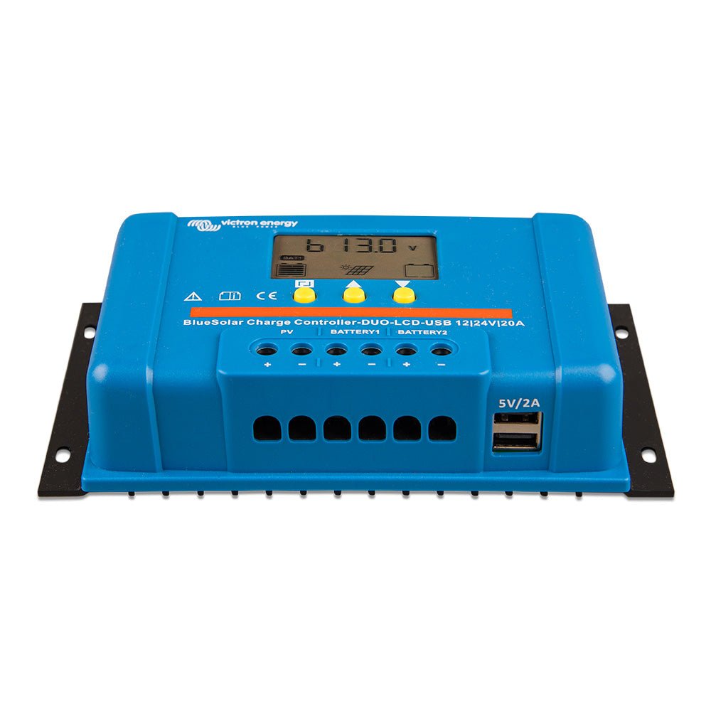 Victron BlueSolar PWM Charge Controller (DUO) LCD &amp; USB Charge Control - 12/24VDC - 20A - Marine Parts OnlyElectricalVictron Energy