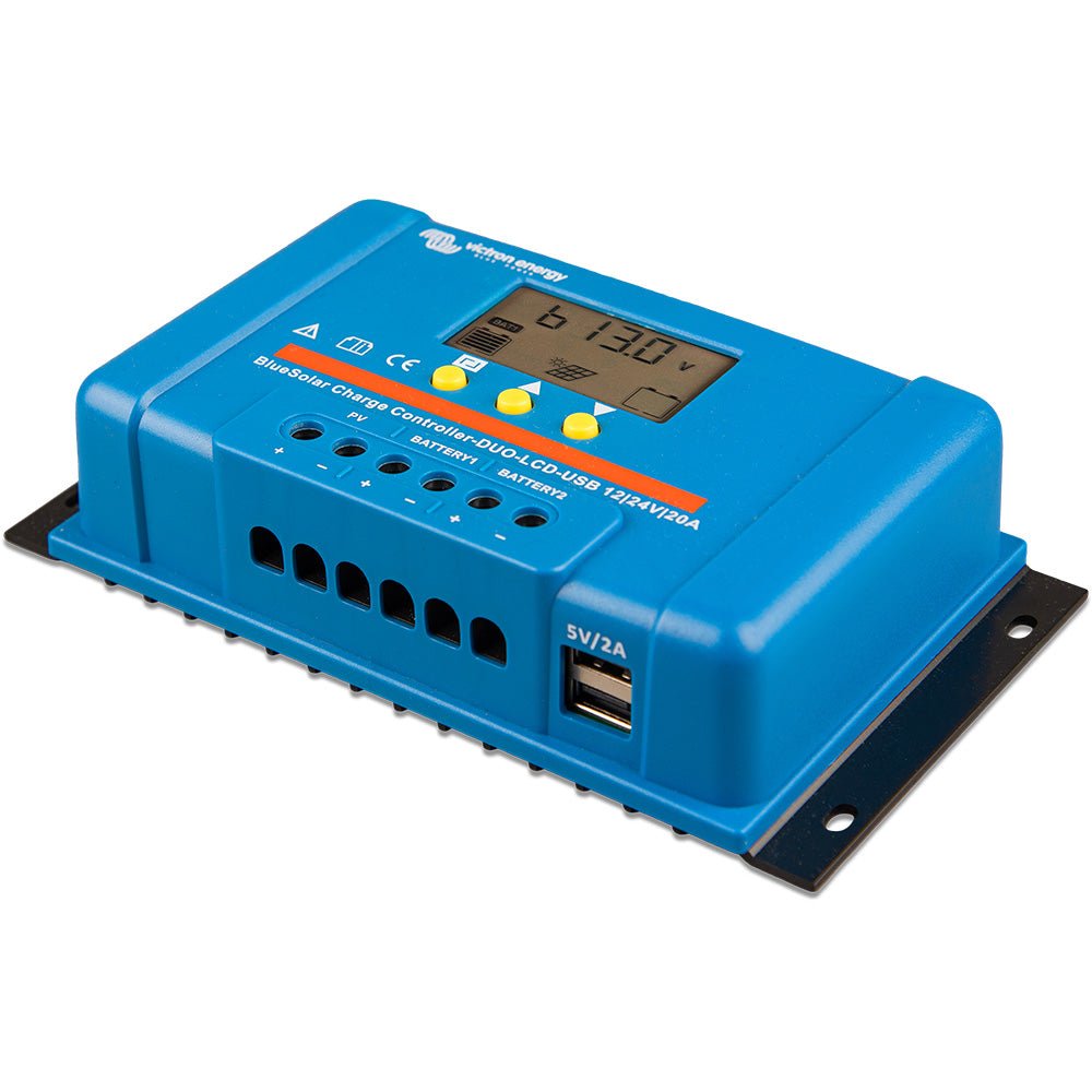 Victron BlueSolar PWM Charge Controller (DUO) LCD &amp; USB Charge Control - 12/24VDC - 20A - Marine Parts OnlyElectricalVictron Energy