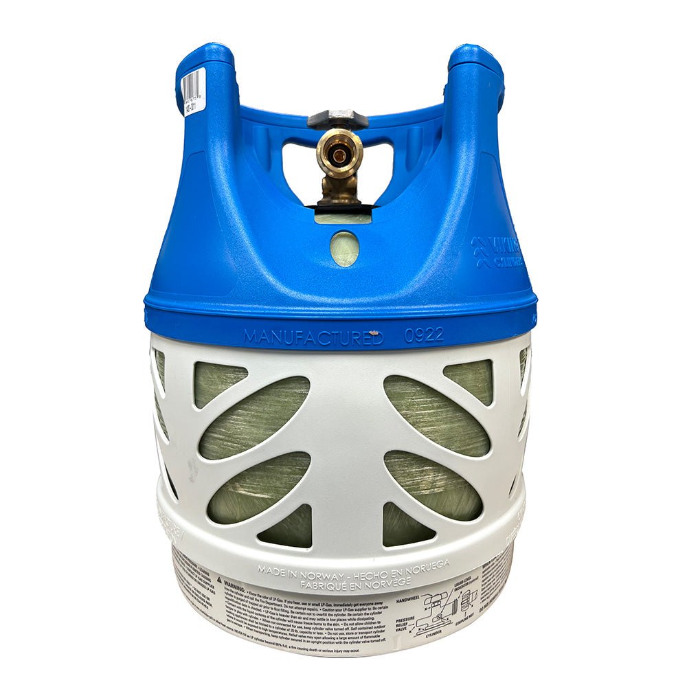 Viking Cylinders 11lb Vertical Fiberglass Composite LPG Cylinder w/Type 1 Valve - OPD, DOT, TC Approved - Marine Parts OnlyBoat OutfittingViking Cylinders