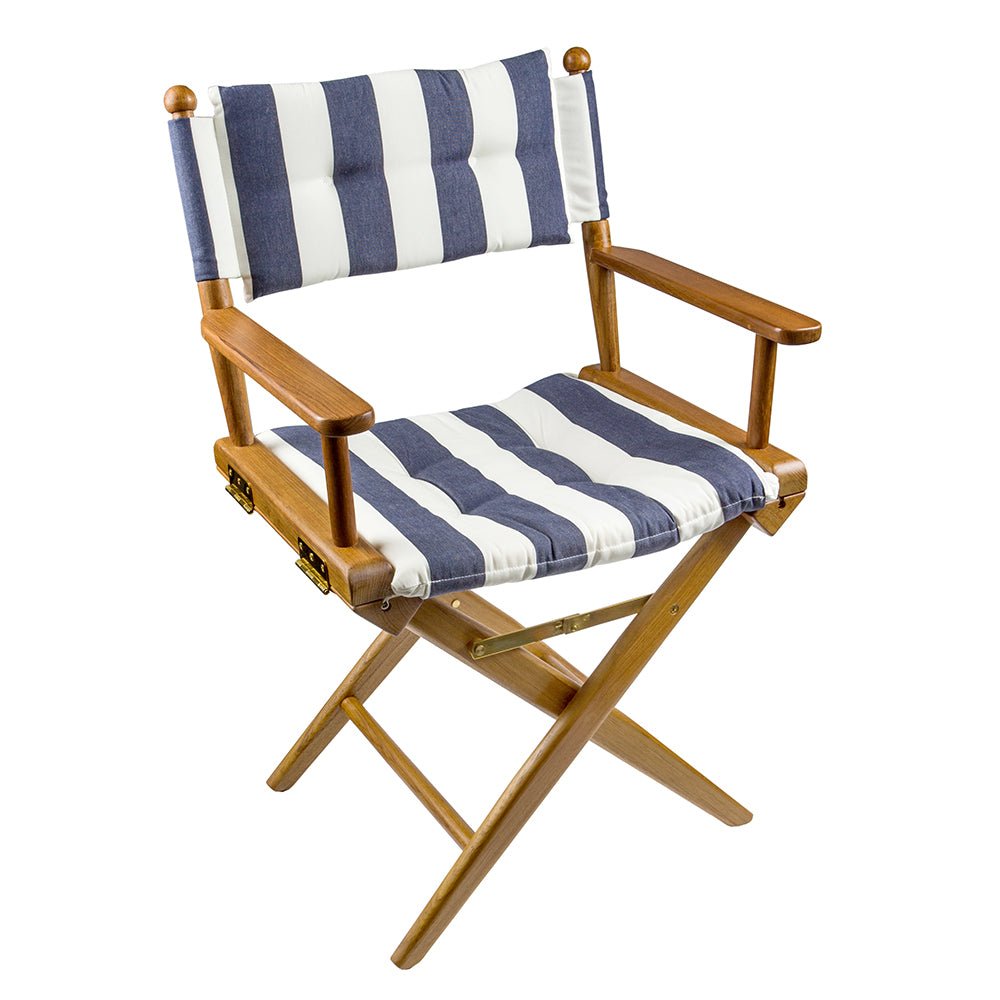 Whitecap Director&39;s Chair w/Navy &amp; White Cushion - Teak - Marine Parts OnlyMarine HardwareWhitecap
